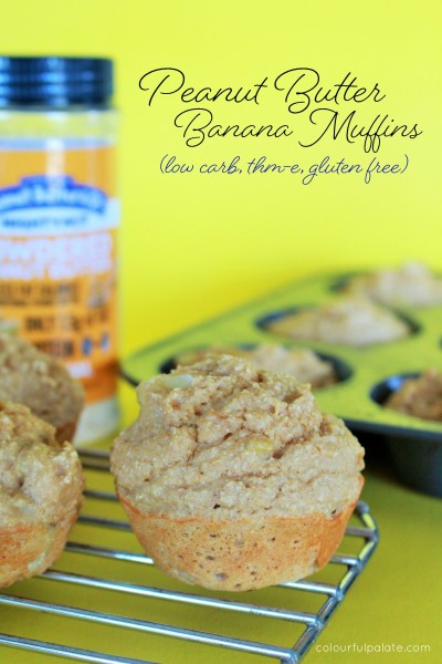 Peanut Butter and Banana Muffin Recipe (low carb, thm-E, gluten free)