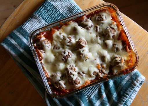 Spaghetti Bake with Meatballs (Low Carb)