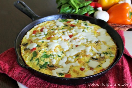 Red pepper and spinach egg fritatta