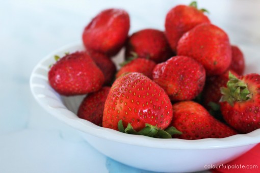 Strawberries used in a Decadent Low Carb Milkshake